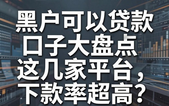 黑户可以贷款口子大盘点,这几家平台下款率超高!