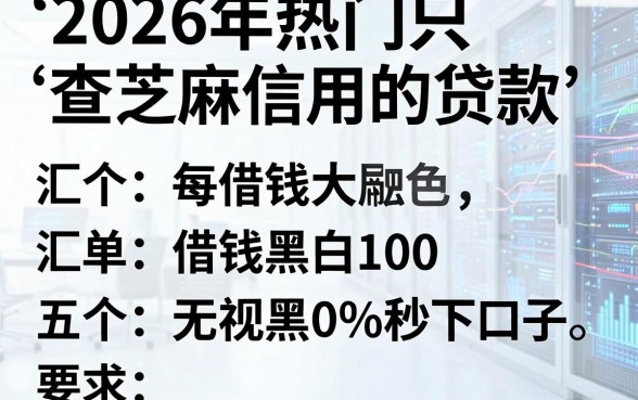 2026年热门只查芝麻信用的贷款,汇总五个借钱无视黑白100%秒下口子