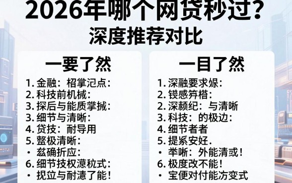2026年哪个网贷秒过?深度推荐对比,一目了然!