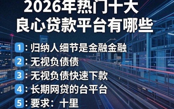 2026年热门十大良心贷款平台有哪些,归纳五个无视负债快速下款长期网贷的平台