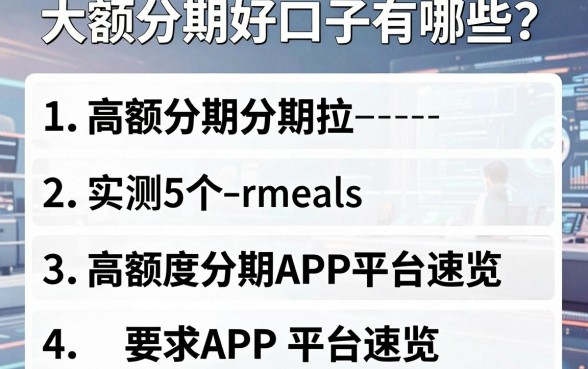 大额分期好口子有哪些?实测5个高额度分期APP平台速览!