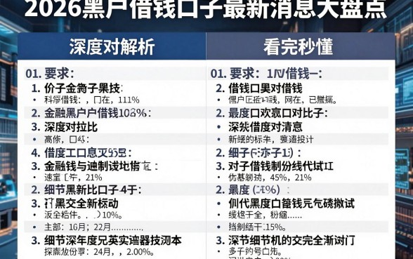 2026黑户借钱口子最新消息大盘点，深度对比解析看完秒懂！