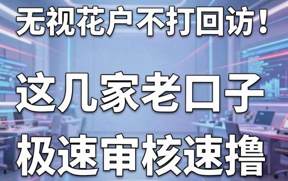 无视花户不打回访！这几家大额老口子极速审核，速撸