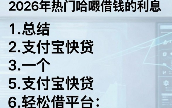 2026年热门哈啰借钱的利息，总结5个支付宝快贷轻松借平台