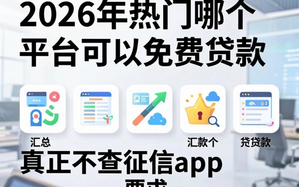 2026年热门哪个平台可以免费贷款,汇总五个真正不查征信的贷款app