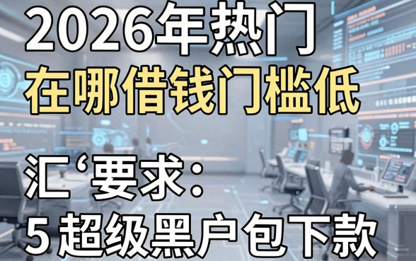 2026年热门在哪借钱门槛低，汇总5个超级黑户包下款