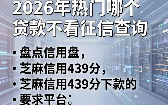 2026年热门哪个贷款不看征信查询,盘点五个芝麻信用439分下款的平台