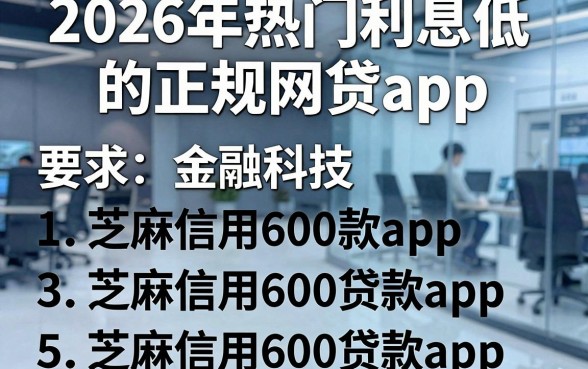 2026年热门利息低的正规网贷app，总结五个芝麻信用600贷款app