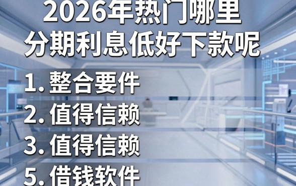 2026年热门哪里分期利息低好下款呢,整合5个值得信赖的借钱软件