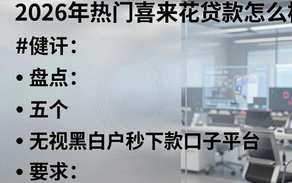 2026年热门喜来花贷款怎么样,盘点五个无视黑白户秒下款口子平台