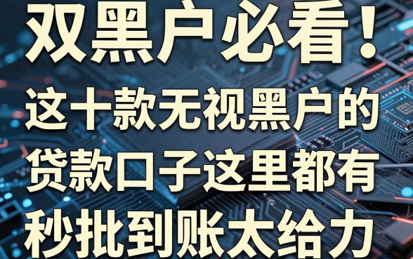 双黑户必看!这十款无视黑户的贷款口子这里都有,秒批到账太给力