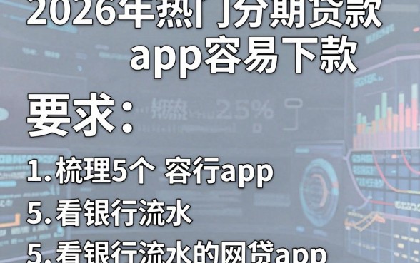 2026年热门分期贷款app容易下款,梳理5个看银行流水的网贷app