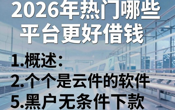 2026年热门哪些平台更好借钱，概括5个黑户无条件下款的软件
