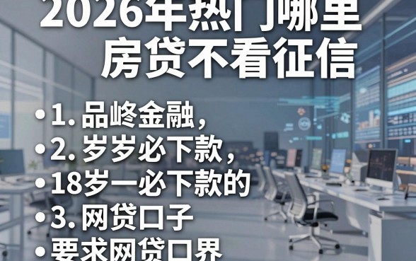 2026年热门哪里房贷不看征信,罗列五个18岁必下款的网贷口子
