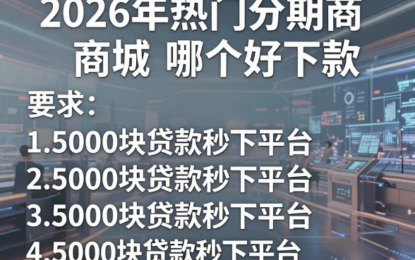 2026年热门分期商城哪个好下款，汇总五个5000块贷款秒下平台