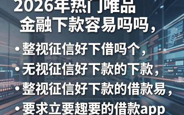 2026年热门唯品金融下款容易吗吗,整理五个无视征信好下款的借款app