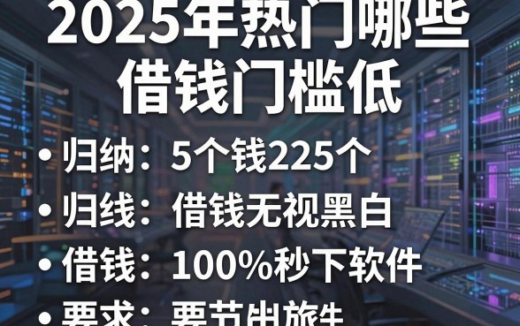 2025年热门哪些借钱门槛低,归纳5个借钱无视黑白100%秒下软件