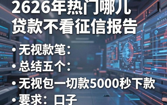 2026年热门哪儿贷款不看征信报告,总结五个无视一切包下款5000秒下款的口子