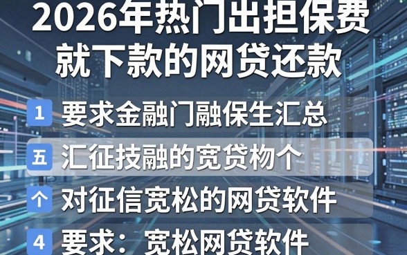 2026年热门出担保费就下款的网贷还款,汇总五个对征信宽松的网贷软件