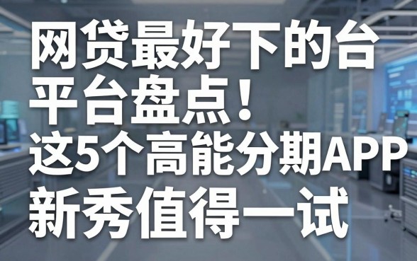 网贷最好下的平台盘点:这5个高能分期APP新秀值得一试