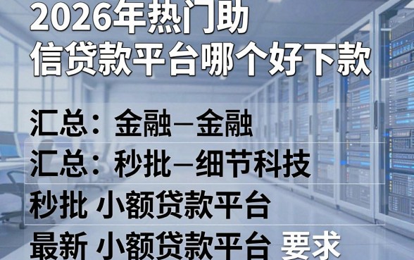 2026年热门助信贷款平台哪个好下款,汇总五个最新秒批小额贷款平台