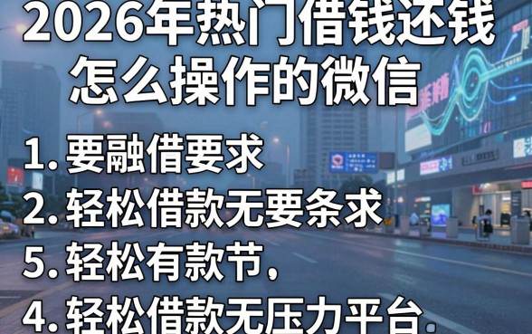 2026年热门借钱还钱怎么操作的啊微信,汇总5个轻松借款无压力平台