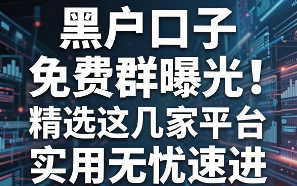 黑户口子免费群曝光!精选这几家平台,实用无忧速进