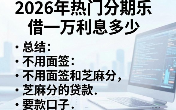 2026年热门分期乐借一万利息多少，总结五个不用面签和芝麻分的贷款口子