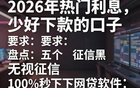 2026年热门利息少好下款的口子,盘点五个无视征信黑白100%秒下网贷软件