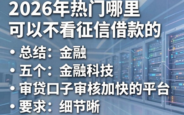 2026年热门哪里可以不看征信借款的,总结五个审贷口子审核加快的平台