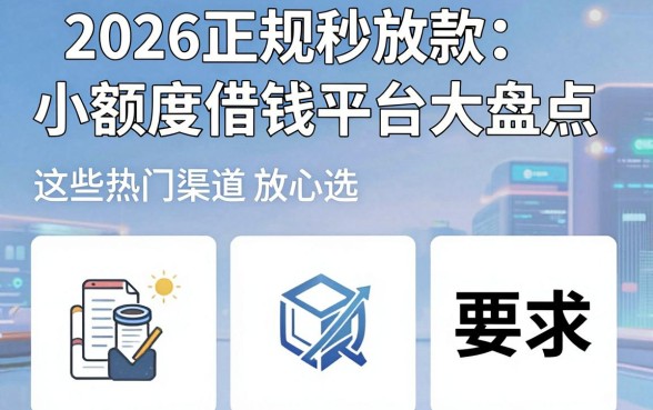 2026正规秒放款小额度借钱平台大盘点,这些热门渠道放心选!