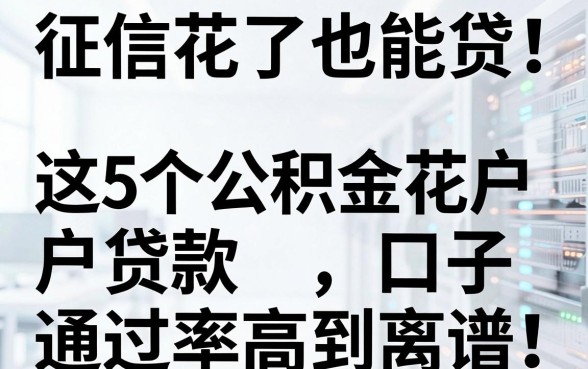 征信花了也能贷！这5个公积金花户户贷款口子通过率高到离谱