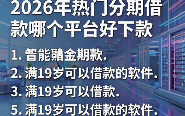 2026年热门分期借款哪个平台好下款，概括5个满19岁可以借款的软件