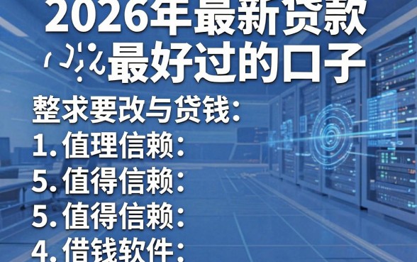 2026年最新贷款最好过的口子,整理5个值得信赖的借钱软件