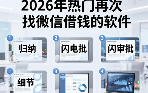 2026年热门再次找微信借钱的软件,归纳五个闪电审批的软件