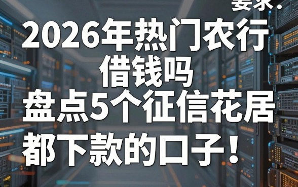 2026年热门农行借钱吗,盘点5个征信花居然都下款的口子