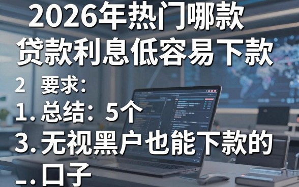 2026年热门哪款贷款利息低容易下款,总结5个无视黑户也能下款的口子
