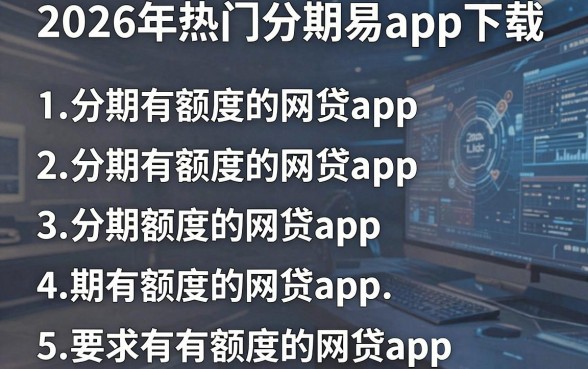 2026年热门分期易app下载,罗列五个分期有额度的网贷app