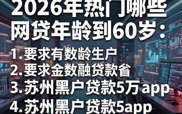 2026年热门哪些网贷年龄到60岁,梳理5个苏州黑户贷款5万的app