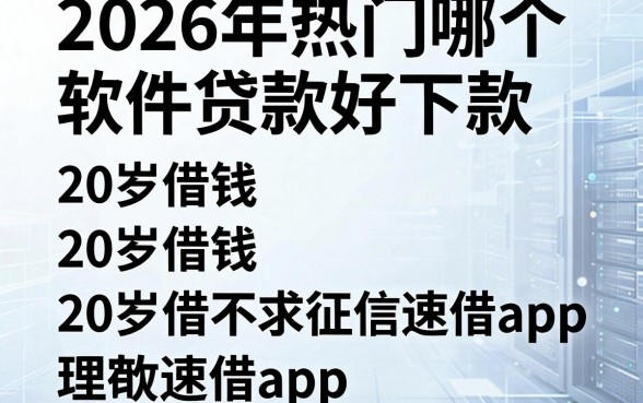 2026年热门哪个软件贷款好下款,整合5个20岁借钱不求征信速借app