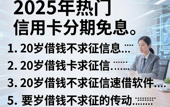 2025年热门信用卡分期免息，归纳5个20岁借钱不求征信速借软件