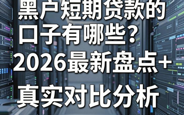 黑户短期贷款的口子有哪些?2026最新盘点+真实对比分析