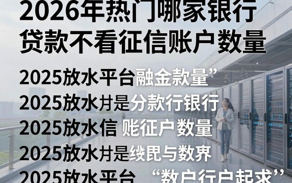 2026年热门哪家银行贷款不看征信账户数量，总结五个2025放水平台