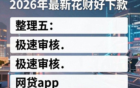 2026年最新花财好下款，整理五个极速审核的网贷app