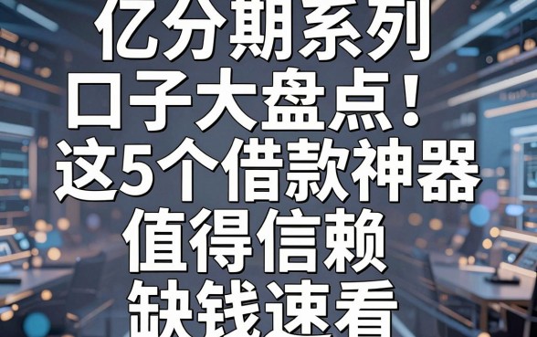 亿分期系列口子大盘点！这5个借款神器值得信赖，缺钱速看