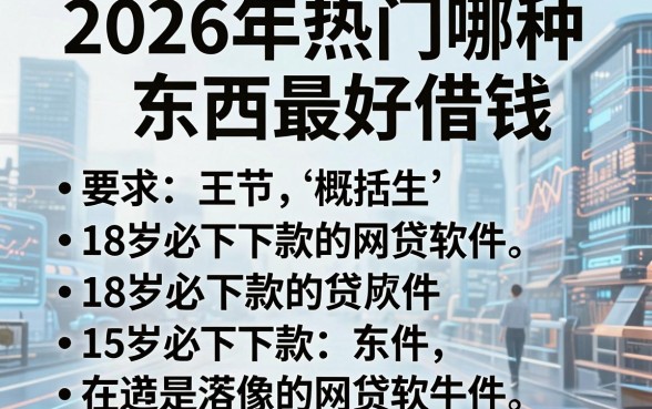 2026年热门哪种东西最好借钱,概括五个18岁必下款的网贷软件