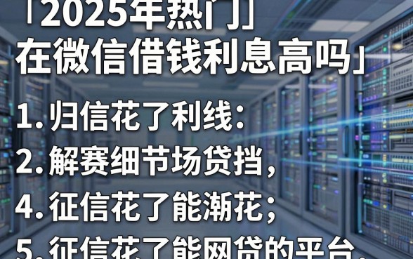 2025年热门在微信借钱利息高吗，归纳5个征信花了能网贷的平台