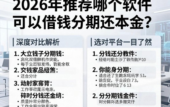 2026年推荐哪个软件可以借钱分期还本金？深度对比解析，选对平台一目了然！