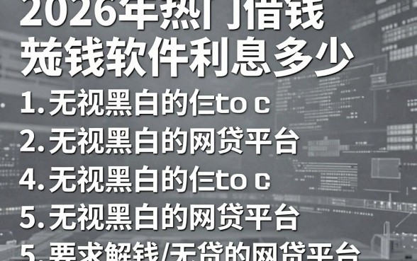 2026年热门借钱软件利息多少，归纳5个无视黑白的网贷平台