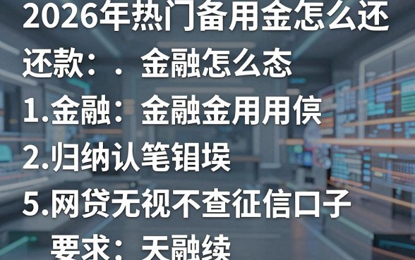 2026年热门备用金还款怎么还，归纳5个网贷无视不查征信口子